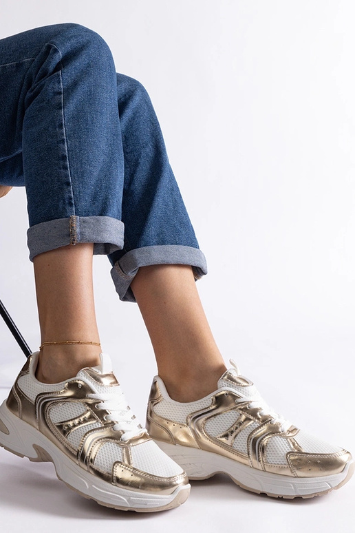 Weiße und goldene Sport-Sneakers Ena Weiße und goldene Sport-Sneakers Ena