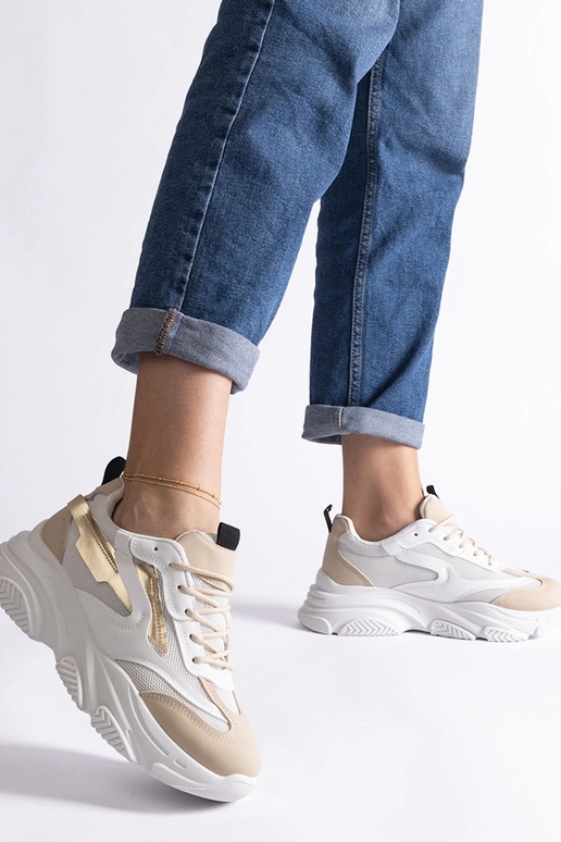 Beige und goldene Damen-Sneakers Milenka Beige und goldene Damen-Sneakers Milenka