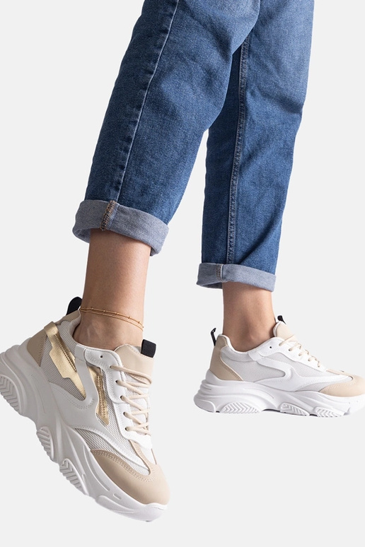 Beige und goldene Damen-Sneakers Milenka Beige und goldene Damen-Sneakers Milenka