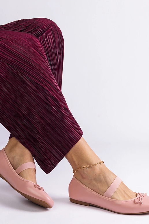 Rosa Ballerinas mit Gummizug und...