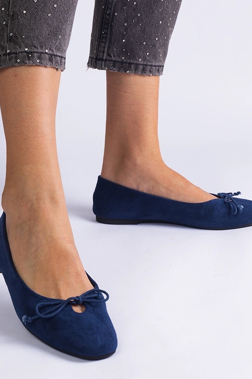 Marineblaue Ballerinas mit...