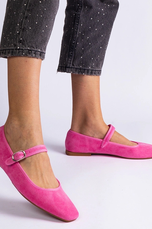 Dunkelrosa Ballerinas mit...