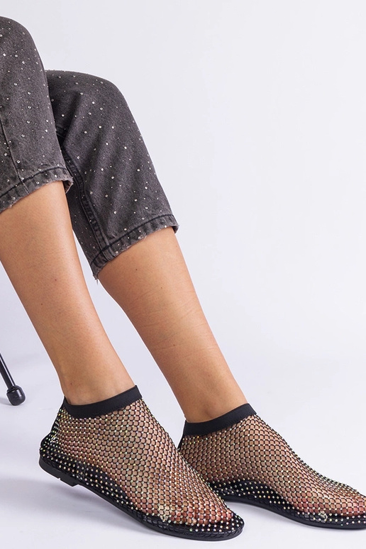 Schwarze Netzsandalen mit Zirkonen... Schwarze Netzsandalen mit Zirkonen...