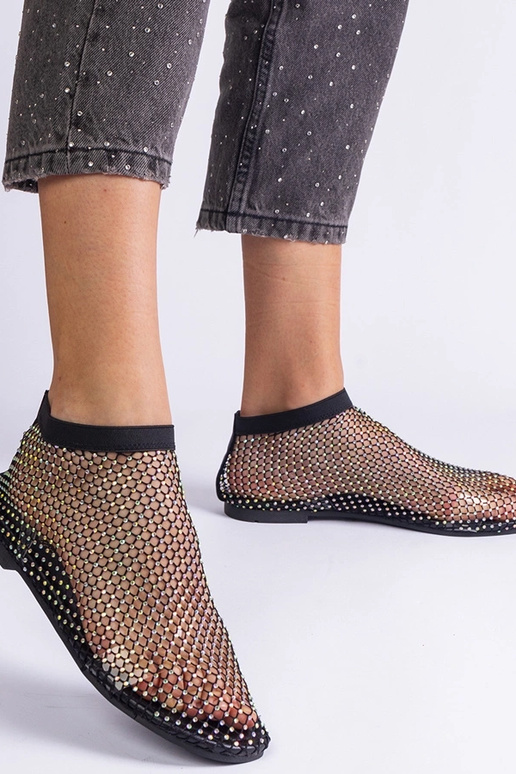 Schwarze Netzsandalen mit Zirkonen... Schwarze Netzsandalen mit Zirkonen...