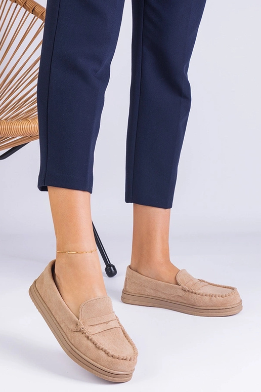 Beige Damen Schuhe aus Kunstwildleder...