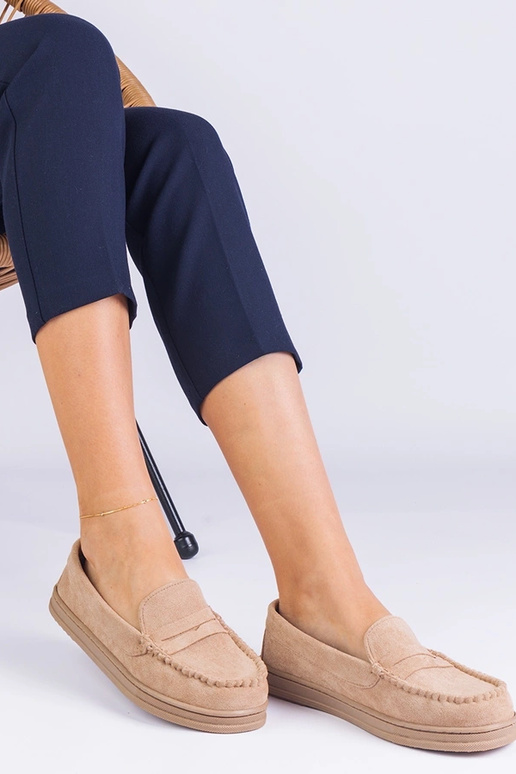 Beige Damen Schuhe aus Kunstwildleder...