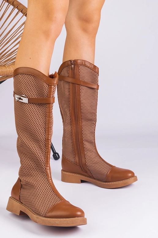 Braune Mesh-Stiefel Torento Braune Mesh-Stiefel Torento