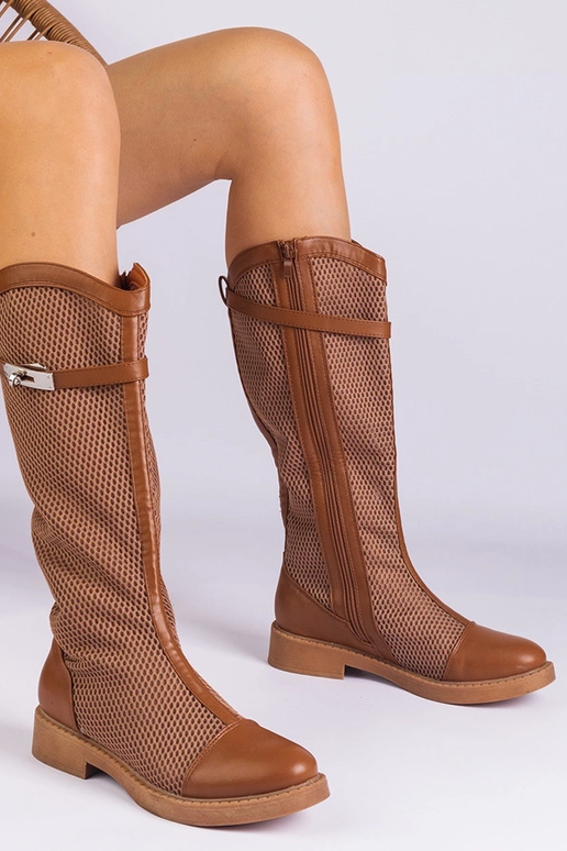 Braune Mesh-Stiefel Torento Braune Mesh-Stiefel Torento