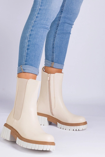 Beige Stiefeletten aus... 2