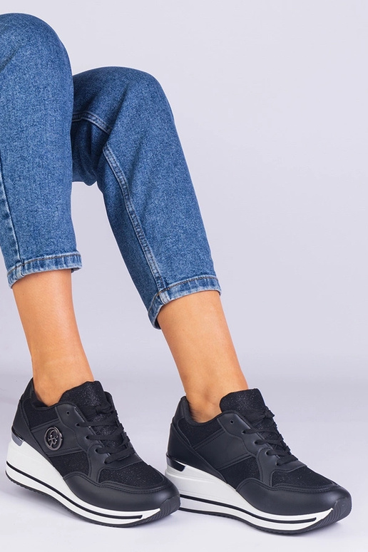 Schwarze Damen-Sneaker mit... Schwarze Damen-Sneaker mit...