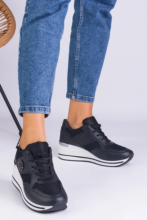 Schwarze Damen-Sneaker mit... Schwarze Damen-Sneaker mit...