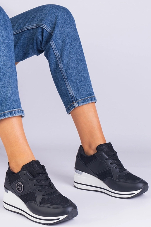 Schwarze Damen-Sneaker mit... Schwarze Damen-Sneaker mit...