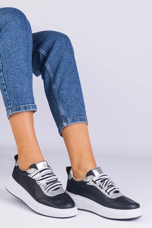 Schwarze Damen-Sneaker mit Glitzer... Schwarze Damen-Sneaker mit Glitzer...