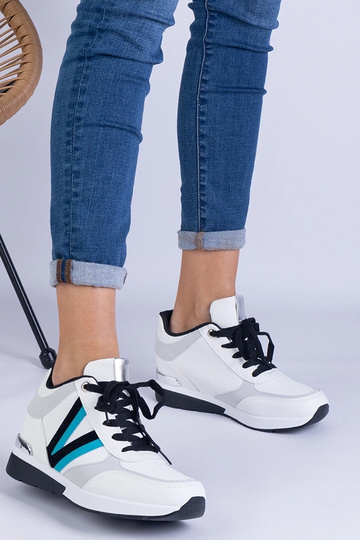 Weiße Damen-Sneakers Ninella mit verstecktem Keilabsatz 2