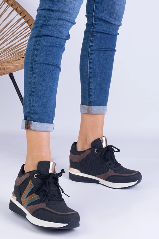 Schwarze Damen-Sneaker mit...