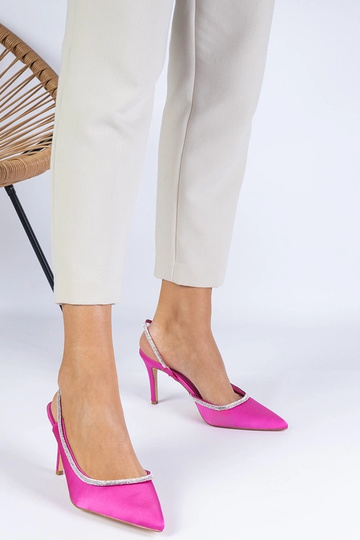 Mrozzi Rosa Satin Pumps mit... 2