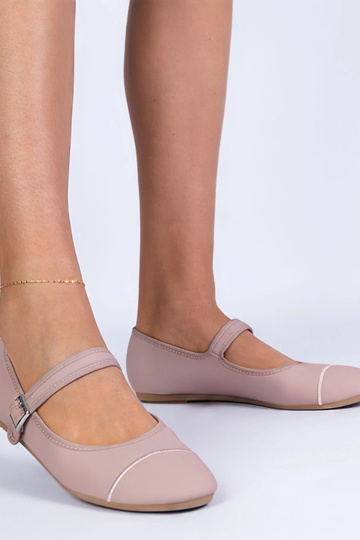 Rosa Ballerinas mit matter...