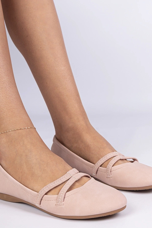 Rosa Damen-Ballerinas aus mattem...