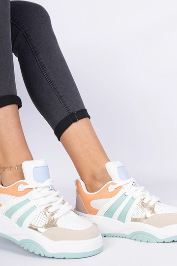 Orange Damen-Sneakers mit massiver Schnürung Bartella