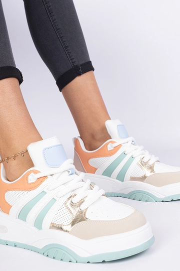 Orange Damen-Sneakers mit massiver Schnürung Bartella 2