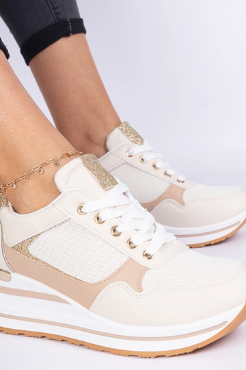 Beige Sneakers mit Glitzer... 2