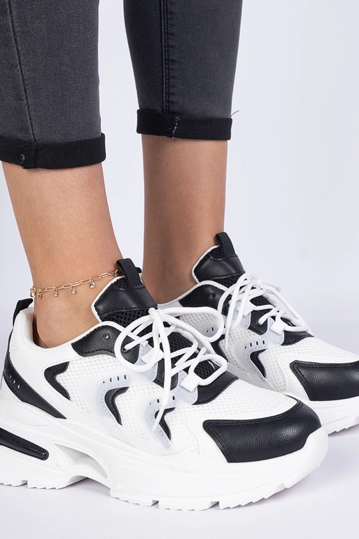 Schwarz-weiße Damen-Sport-Sneakers...