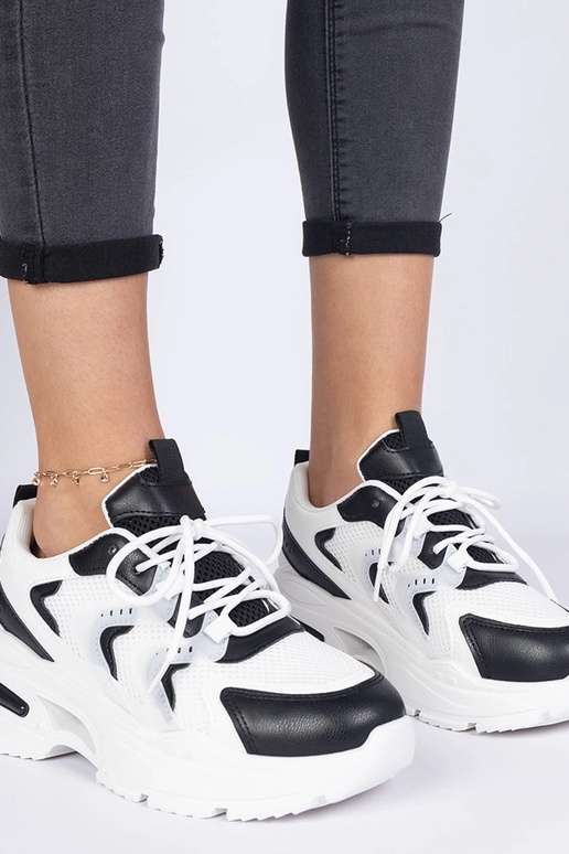 Schwarz-weiße Damen-Sport-Sneakers...