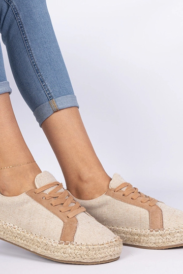 Braune Damen-Espadrilles mit Schnürung Malsi 2