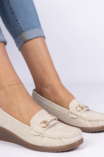 Beige Damenmokassins mit... 2