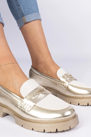 Goldene Mokassins für Damen... 2