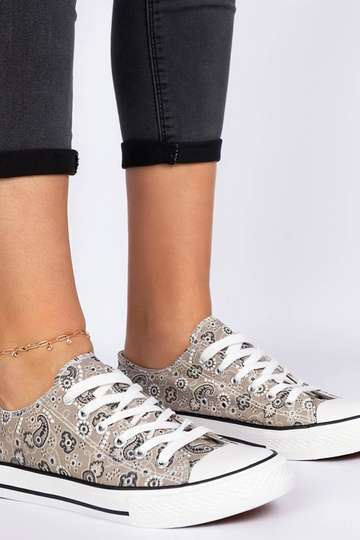 Braune Damen-Stoffschuhe im...