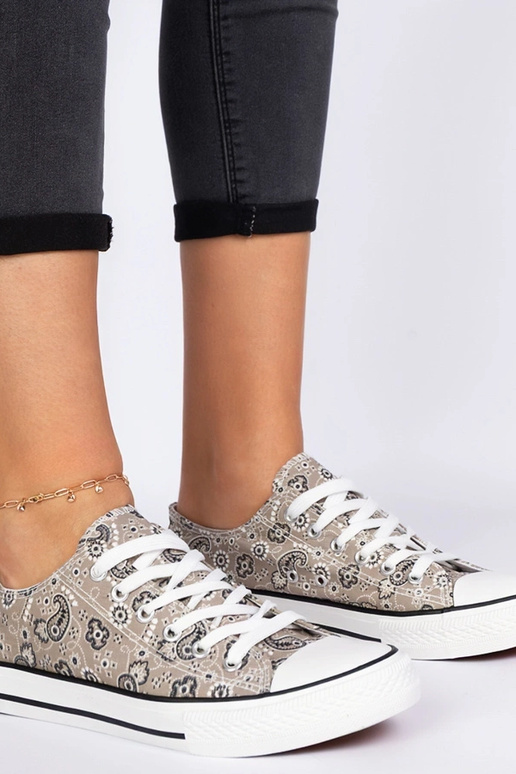 Braune Damen-Stoffschuhe im...