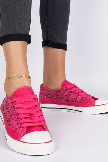 Rosa durchbrochene Damendoppschuhe Saha