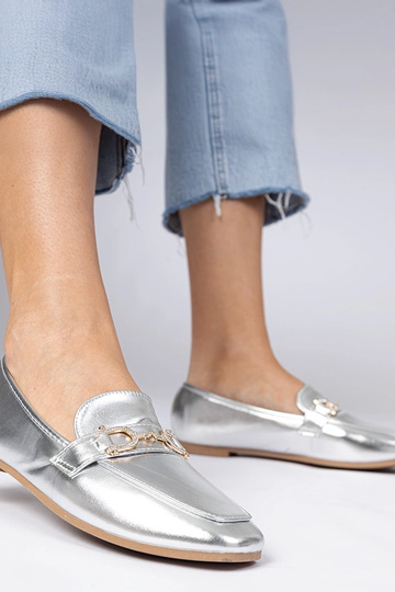 Silberne elegante Mokassins... 2