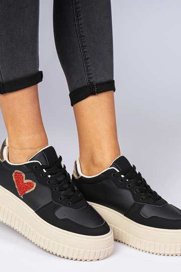 Schwarze Damen Sneakers mit...