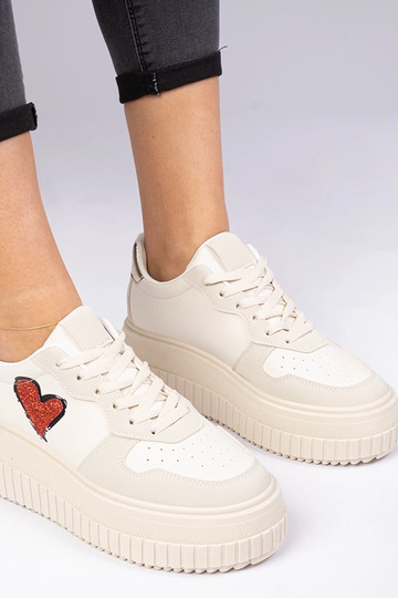 Beige Damen Sneakers mit...