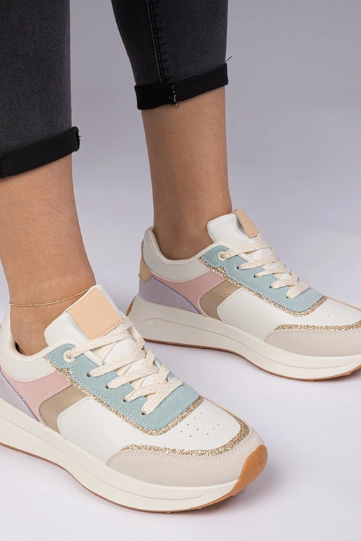 Bunt gemusterte Damen Sneakers mit... Bunt gemusterte Damen Sneakers mit...