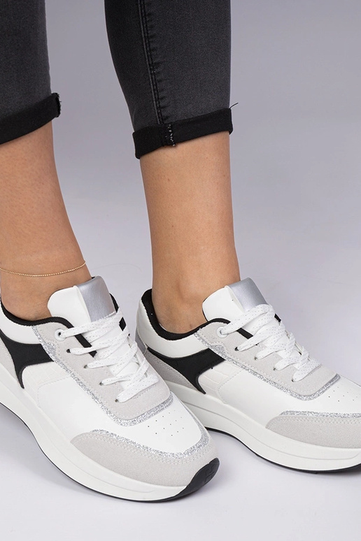 Weiße Damen Sneakers mit Glitzer Markuta Weiße Damen Sneakers mit Glitzer Markuta