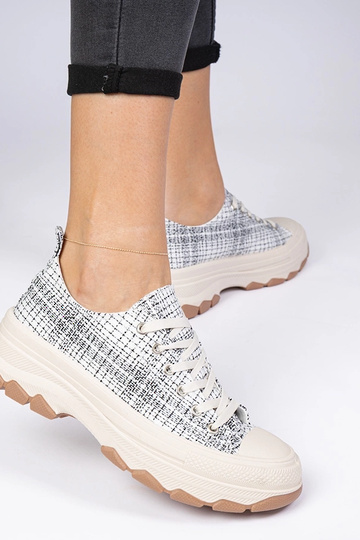 Weiß-schwarze Sneakers mit dicker Sohle Salsana 2