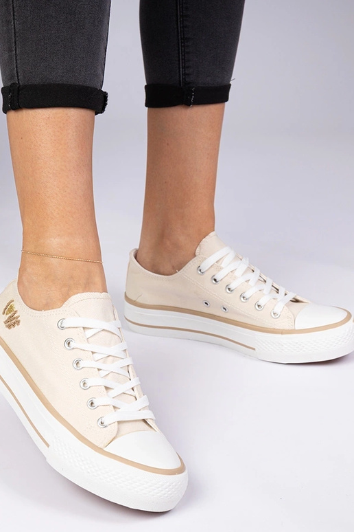 Beige klassische Damen-Sneakers Ellana