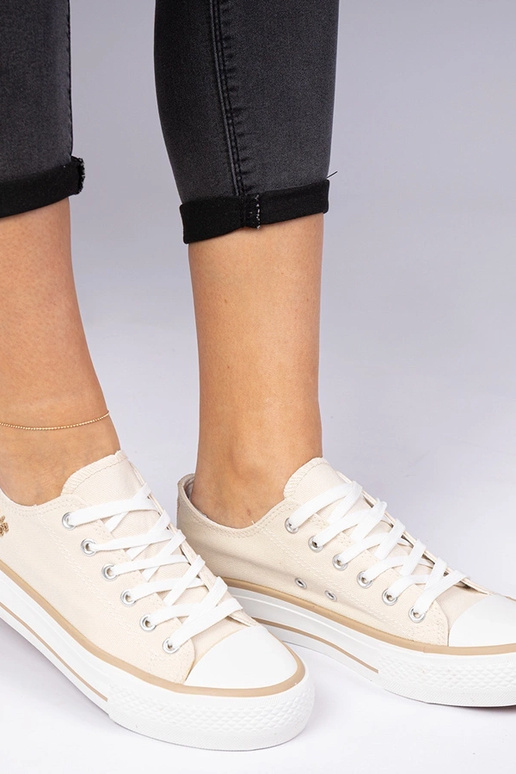Beige klassische Damen-Sneakers Ellana