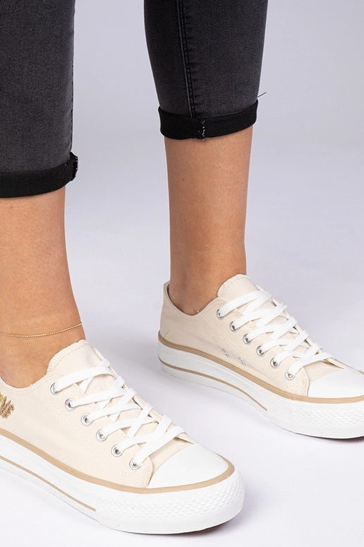Beige klassische Damen-Sneakers Ellana