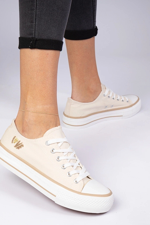 Beige klassische Damen-Sneakers Ellana