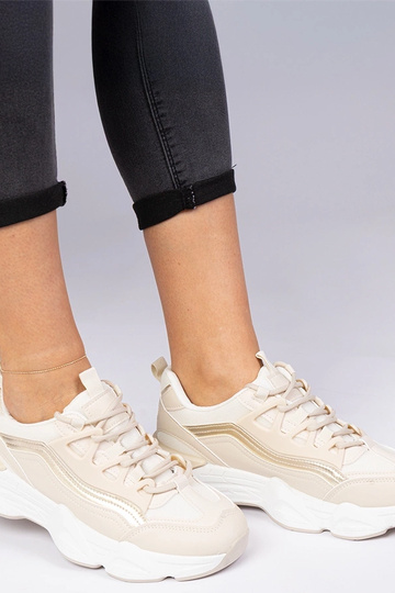 Beige Damen-Sneakers mit... 2