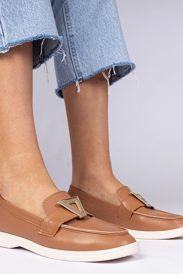 Braune Damenmokassins mit...