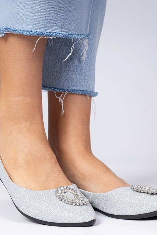 Silberne Damenbalerinas mit Glitzer... Silberne Damenbalerinas mit Glitzer...