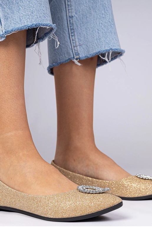 Goldene Damenbalerinas mit Glitzer... Goldene Damenbalerinas mit Glitzer...