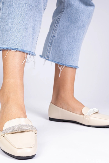 Beige Damenmokassins mit... 2