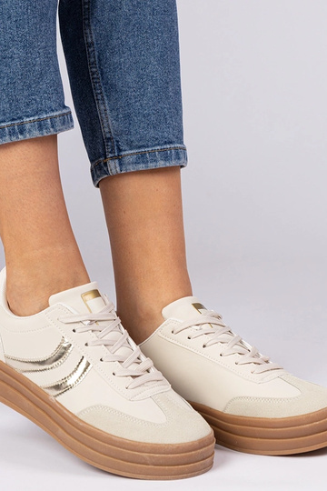 Beige Damen-Sneaker mit... 2