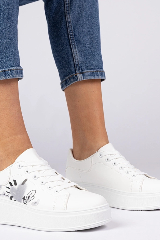 Weiße Damen Sneakers mit Druck Zelinda Weiße Damen Sneakers mit Druck Zelinda